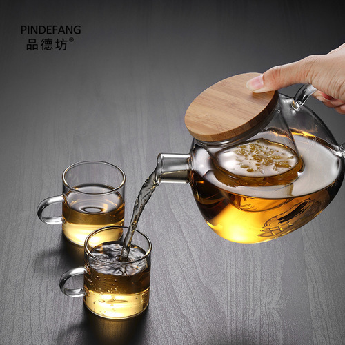 Glass teapot water pot brewing teapot tea cooking filter tea set flower tea pot household glass pot wholesale