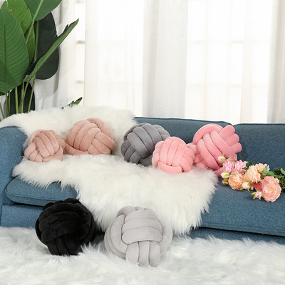 Amazon Nordic ins manual weave Three strand rope circular Cabbage Pillows Pillow knot Custom home