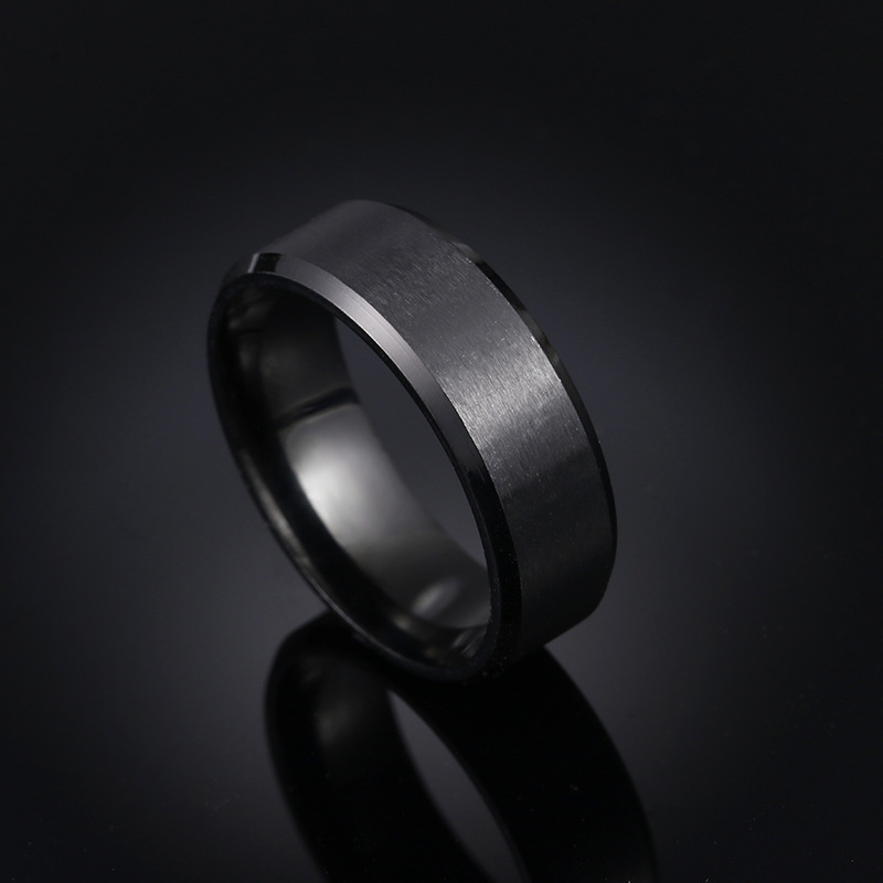 8mm Matte Stainless Steel Men's Ring Simple Fashion Jewelry Wholesale display picture 5