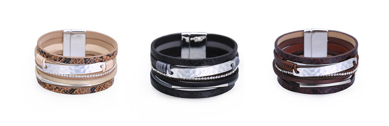 New Bohemian Magnetic Buckle Leather Bracelet display picture 13