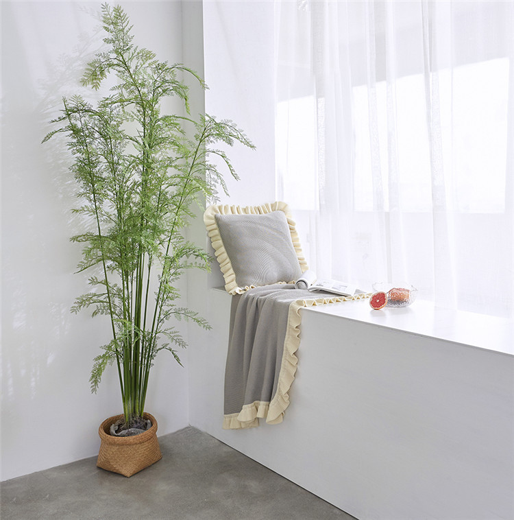 Lehká luxusní severská jednoduchá celobavlněná černá keprová deka do hotelové ložnice, vlněná deka, povlečení_voghion.com