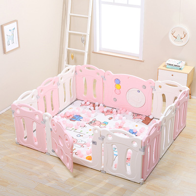 兒童遊戲圍欄室內家用寶寶嬰兒安全防護欄柵欄爬行墊學步遊樂場