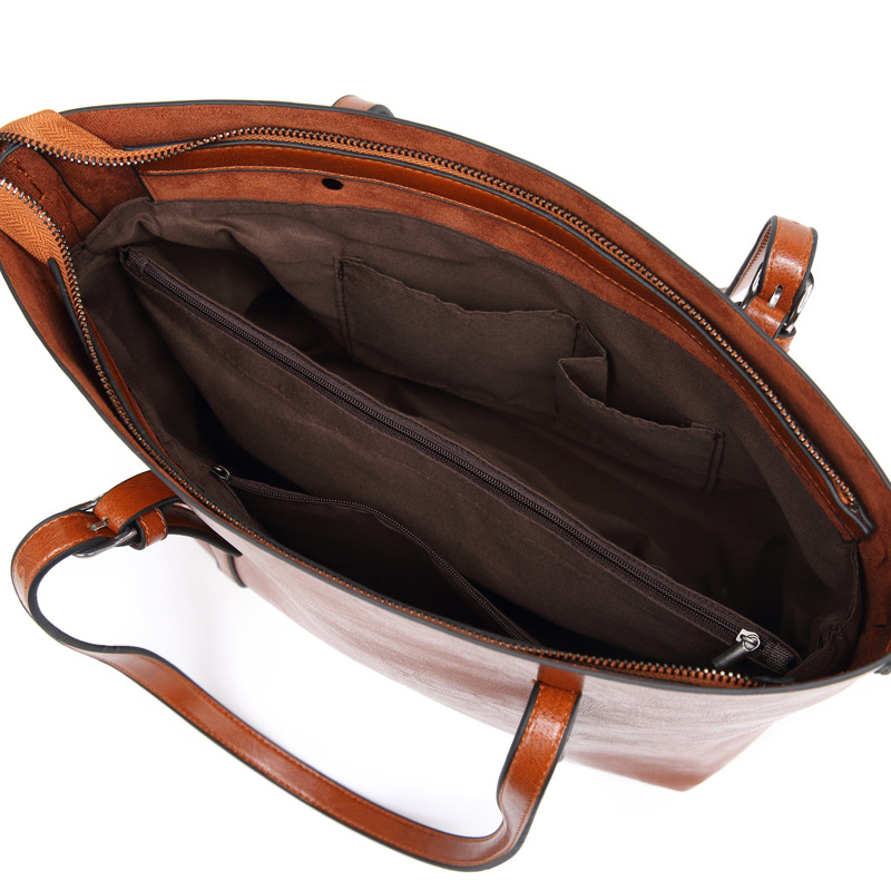 Zipper Closure Type Double Handle Strap Type Tote Bag Bags Type Women's Large All Seasons Pu Leather Fashion Tote Bag