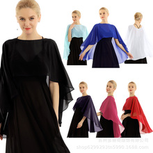 外贸速卖通eBay雪纺套头披肩套头斗篷加长披肩女士防晒遮手臂厂家