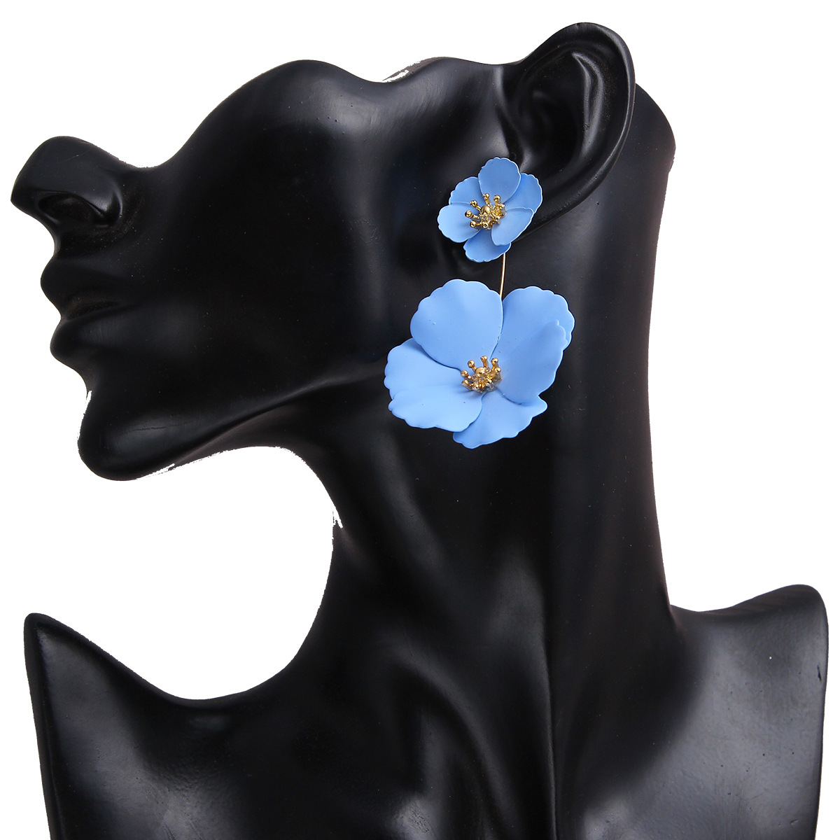 1 Pair Fashion Flower Metal Stoving Varnish Women's Drop Earrings display picture 5