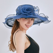 韩版新款蕾丝防紫外线遮阳帽子女士夏季气质波浪边出游百搭太阳帽