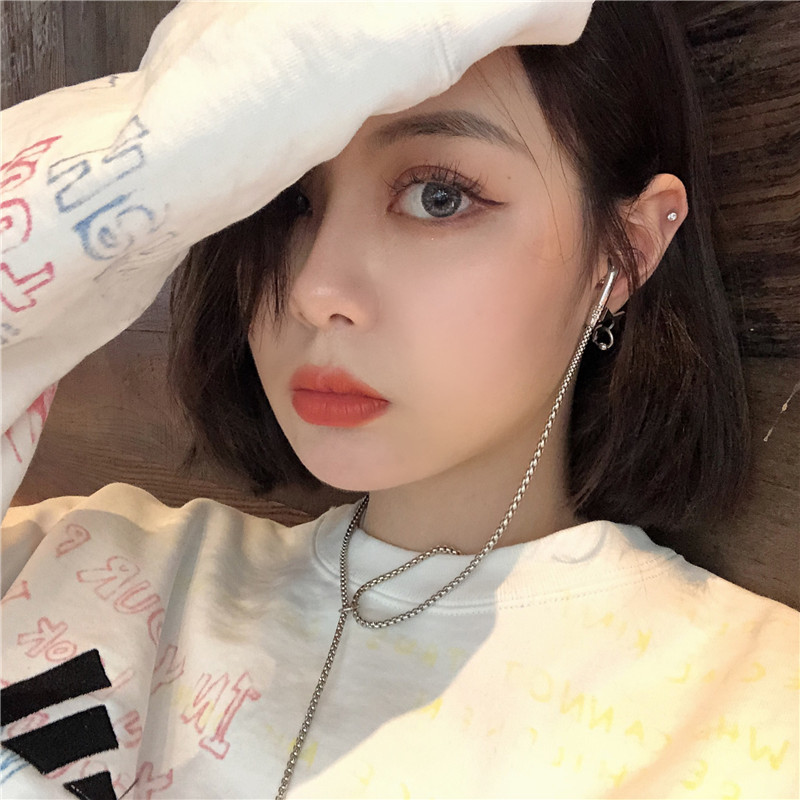 Earphone Necklace Stainless Steel Adjustable Long Chain Pendant_voghion.com