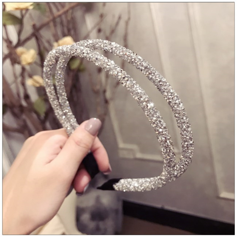 78g Weight Hair Band Hair Accessories Type 1 Piece Quantity Daily Occasion Rhinestone Material C Shape Pattern Women'S Gender Plating Design Simple Style Style Women's Simple Style C Shape Rhinestone Plating Hair Band 7
