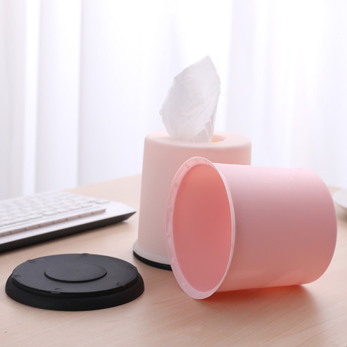 Plastic tissue box round living room paper box creative cylinder multi-functional home bathroom roll paper storage box