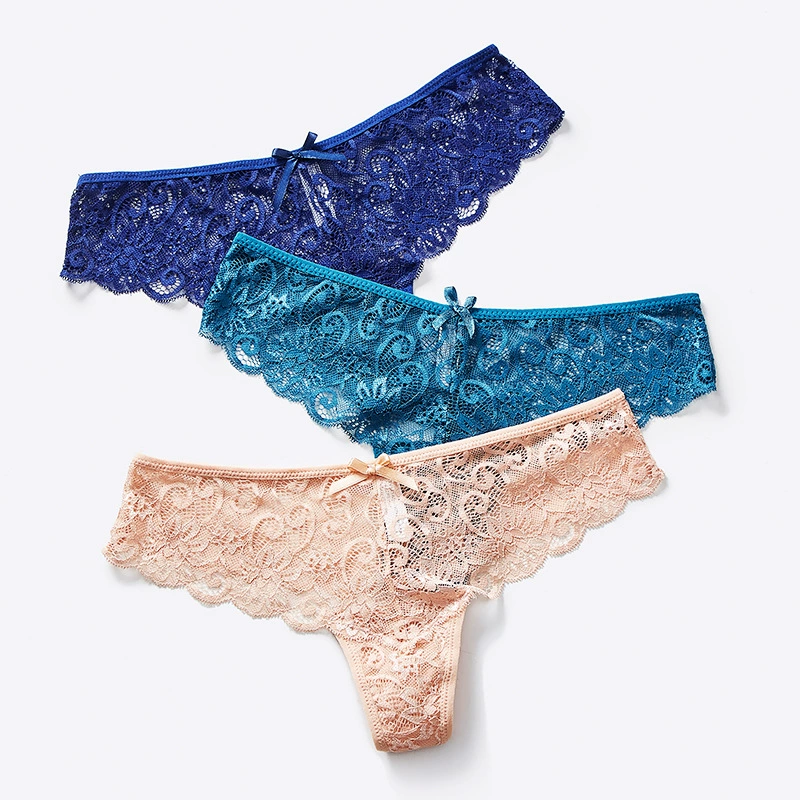 Женское бикини с цветочным кружевом, стринги, трусики-брифы, нижнее белье