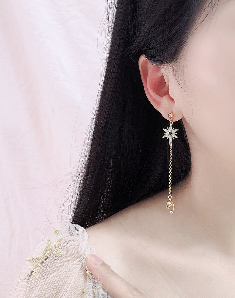 Devil's Eye Studs Integrated Dual-use Mi-zirconia Simple Wild Earrings display picture 21