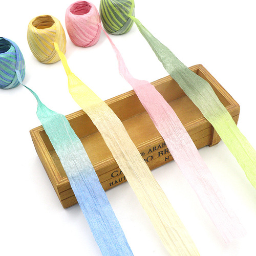 Section dyeing raffia paper rope rugby 20m/roll Colored raffia paper rope egg roll handmade DIY production raw materials