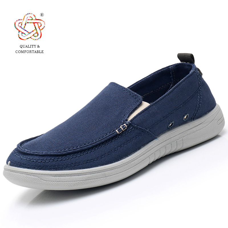 Classic Spring and Autumn Old Beijing Cloth Shoes Men's Shoes Canvas Beggar Shoes Middle-aged and Elderly Lazy Slip-on Breathable Single-layer Shoes