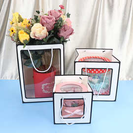 ins网红袋鲜花手提袋 Pvc防水手提袋 韩版时尚服装礼品袋现货批发