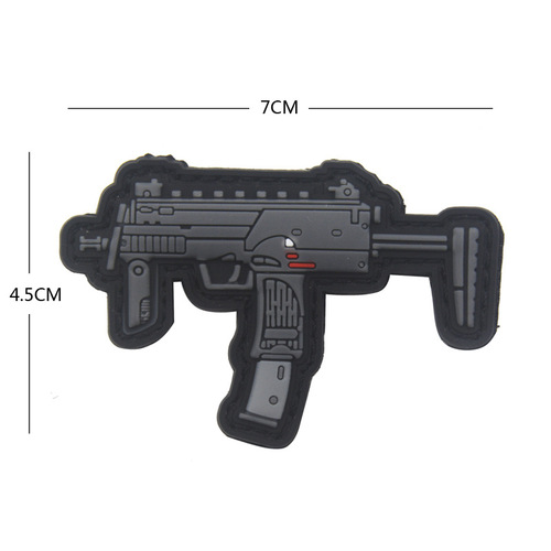 Amazon PVC Velcro Badge Q Version Weapon Badge Tactical Morale Badge Personalized Soft Rubber Backpack Sticker Military Fan Armband