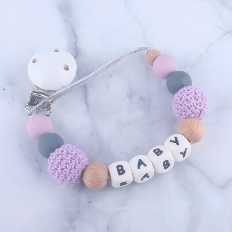 Bebé chupete clip bebé juguete silicona chupete cadena anti-gota con mordedor anti-perdido cadena comercio exterior