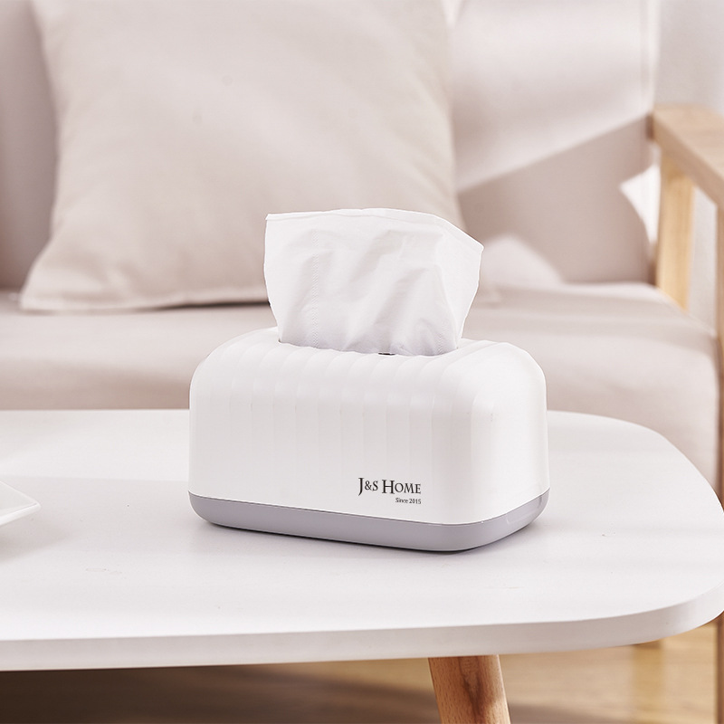 Simple caja de pañuelos rollo de papel de tubo sala de estar de almacenamiento de escritorio caja de pañuelos hogar estilo nórdico patrón de onda servilleta cartón