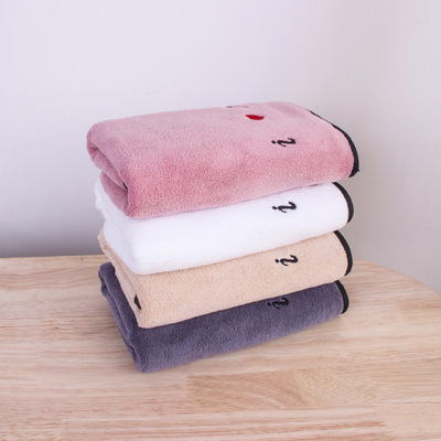 厂家批发超细纤维速干吸水毛巾加厚刺绣情侣礼品广告洗脸美容面巾