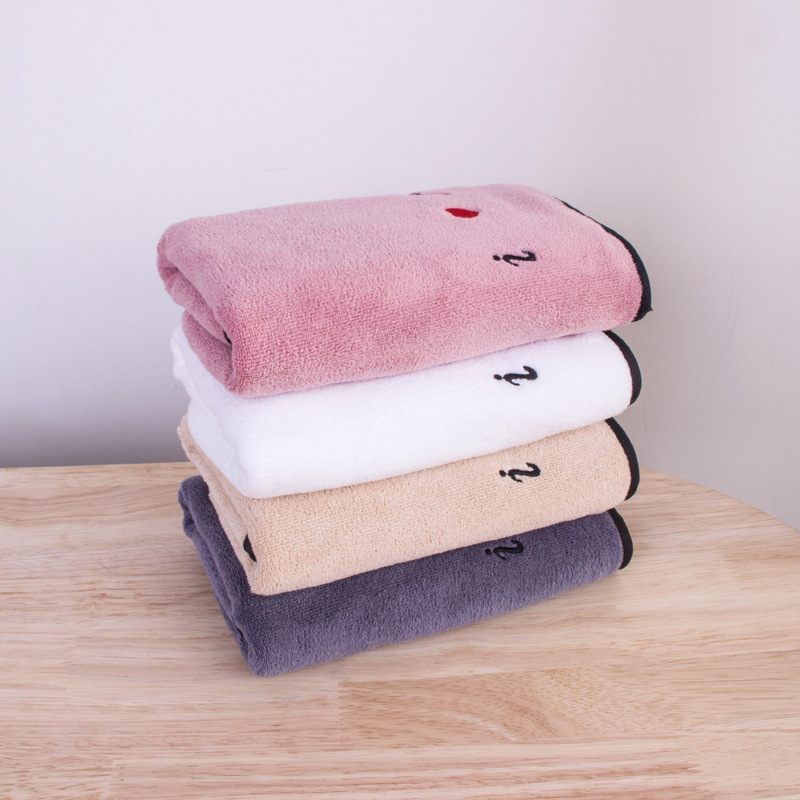 厂家批发超细纤维速干吸水毛巾加厚刺绣情侣礼品广告洗脸美容面巾