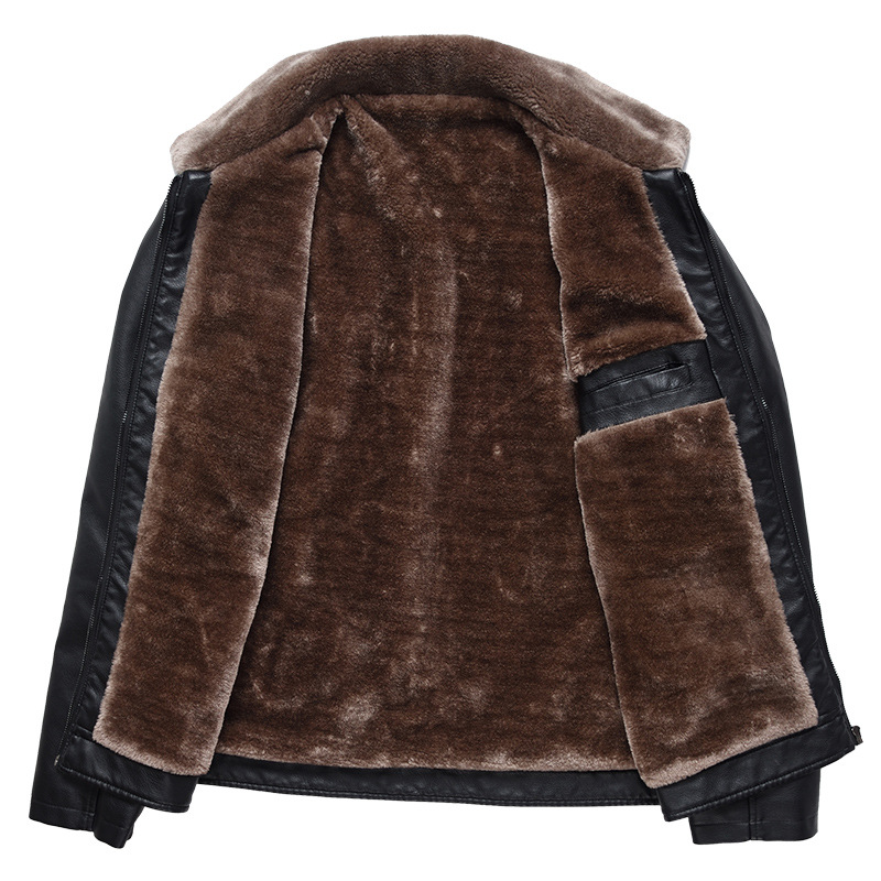 Men's leather jacket Winter Jacket  lined with velvet for extra softness and warmth
