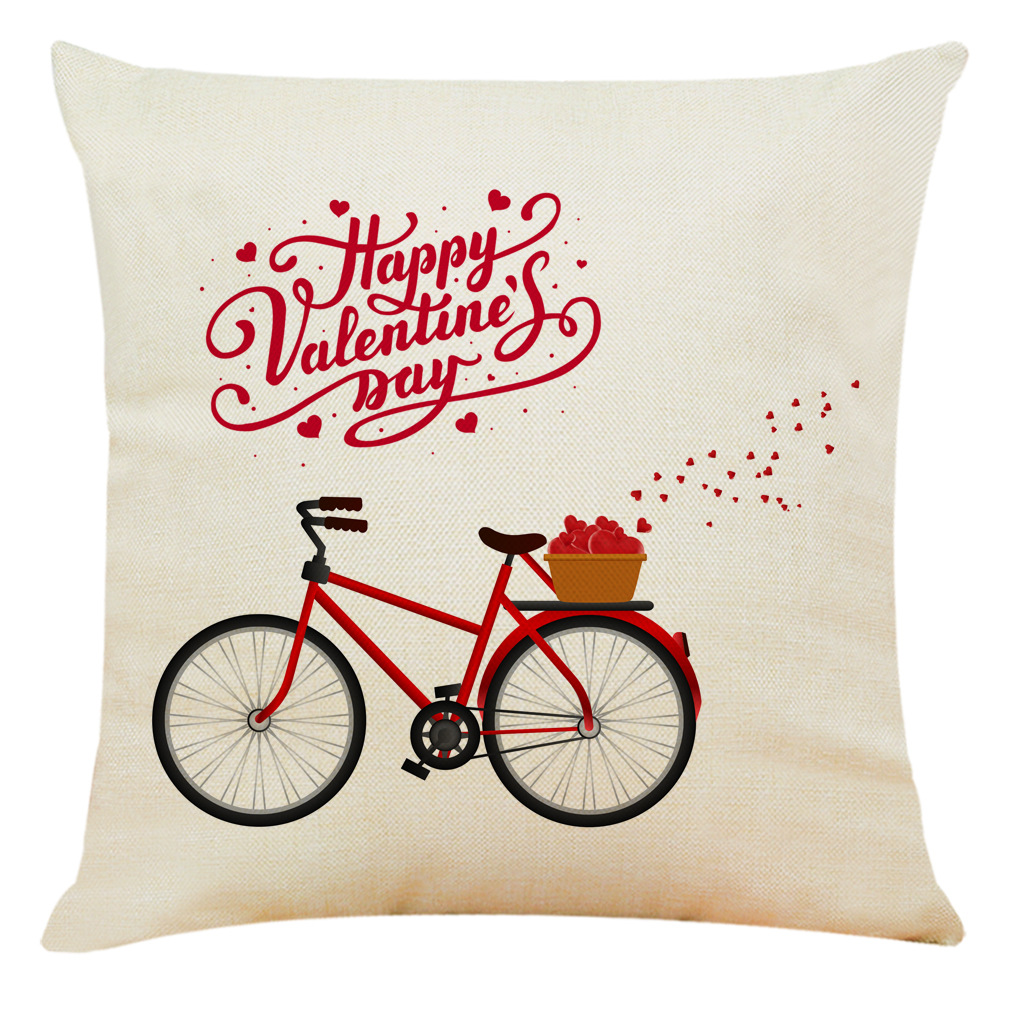 亚马逊 eBay 新式浪漫情人节棉麻抱枕套 汽车抱枕 办公室午睡抱枕