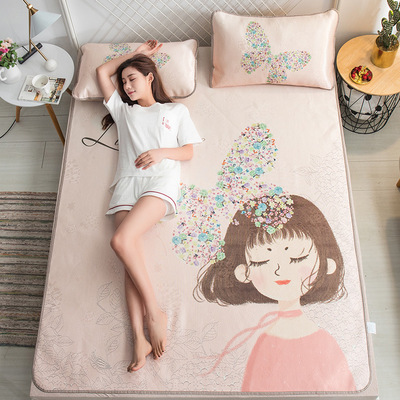 厂家直销网红爆款大版冰丝凉席学生宿舍单人双人床空调软席可机洗|ru