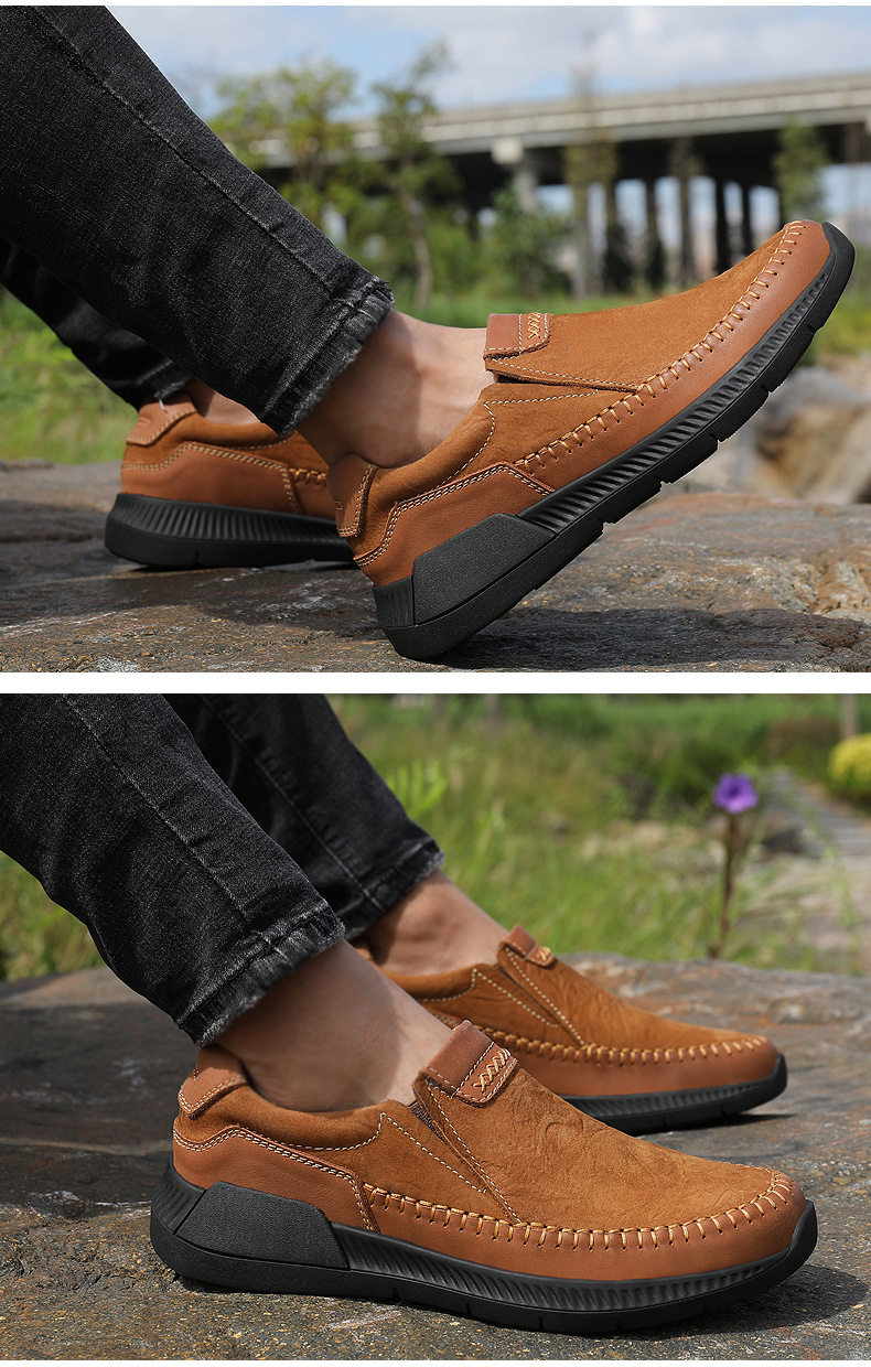 Herrenschuhe, matte Freizeitschuhe aus Leder, Retro-Schuhe, Slipper_voghion.com