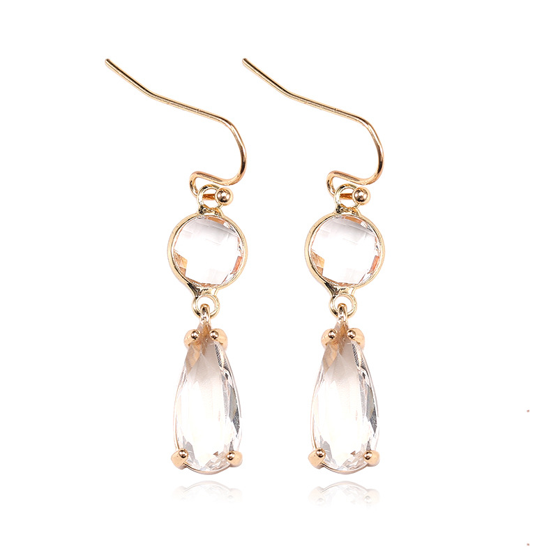 8g Weight Alloy Ear Needle Material Artificial Crystal Inlay Material Drop Earrings Classification 1 Pair Quantity Holiday, Daily Occasion Copper Material Geometric, Water Droplets Pattern Women's Gender Asymmetrical, Plating, Inlay Design Elegant Style Copper Elegant Asymmetrical Plating Inlay Geometric Water Droplets Artificial Crystal Drop Earrings 12
