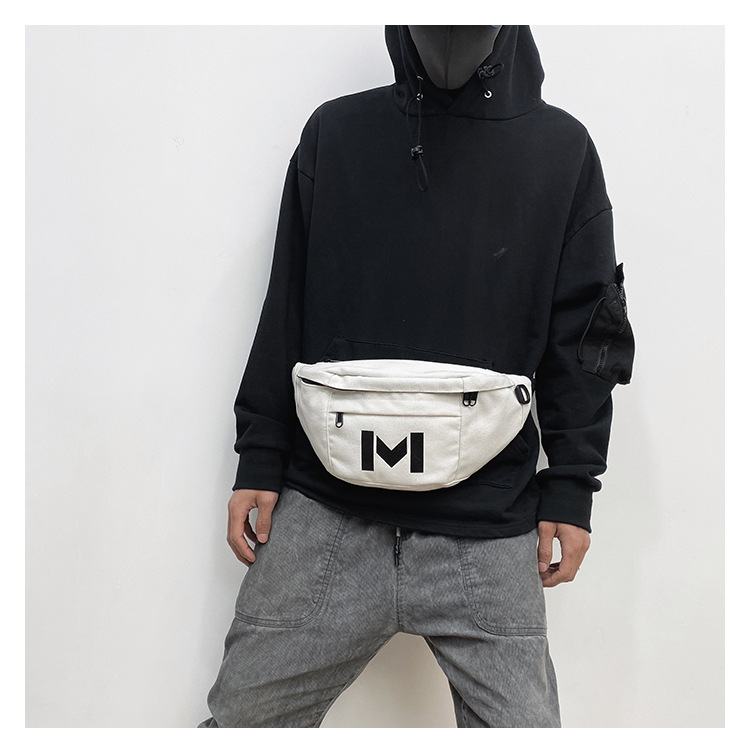 Koreanische All-match-canvas-brusttasche Für Studenten Im Ins-stil, Japanische Harajuku-straße Im Harajuku-stil, Ulzzang-freizeit-umhängetasche Für Frauen display picture 6