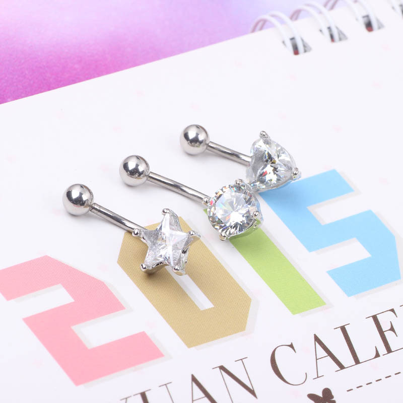 Fashion Heart Shape Stainless Steel Belly Ring 1 Piece display picture 5