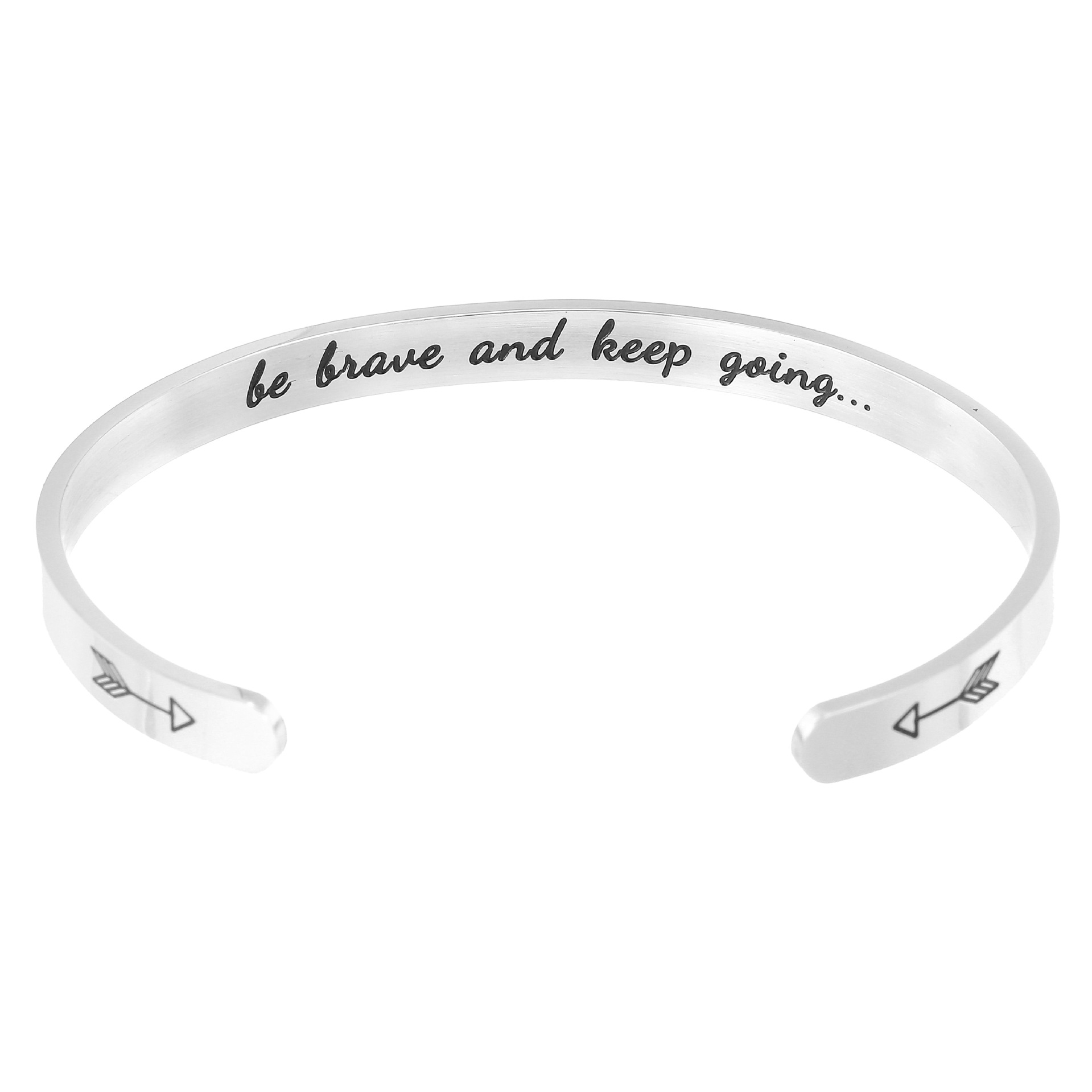 Yunna AliExpress Amazon nueva pulsera de doble flecha Keep fucking going pulsera de acero inoxidable