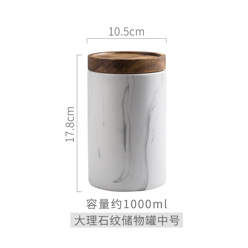 Retro mármol sello té olla cerámica Nordic almacenamiento tanque cocina creativa miscelánea grano almacenamiento tanque de almacenamiento