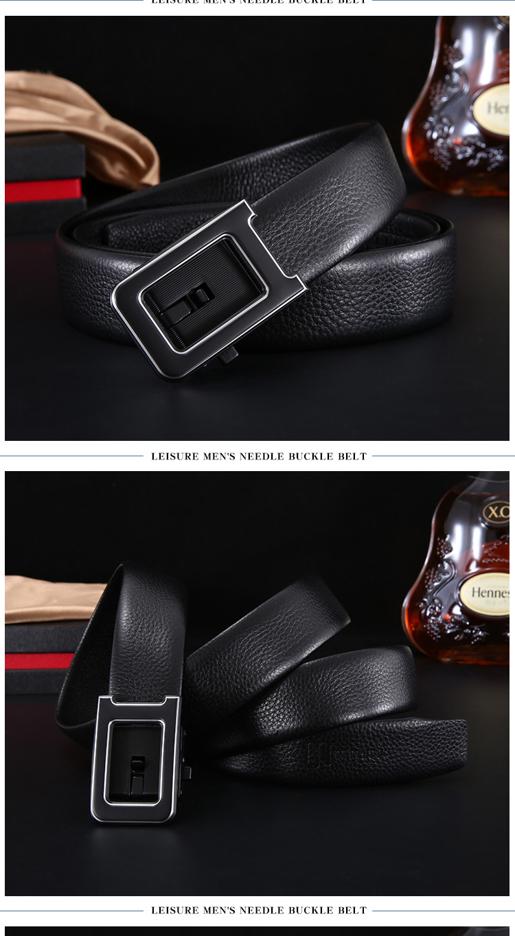 Men's Belt Automatic Buckle Leather Casual Business Versatile_voghion.com