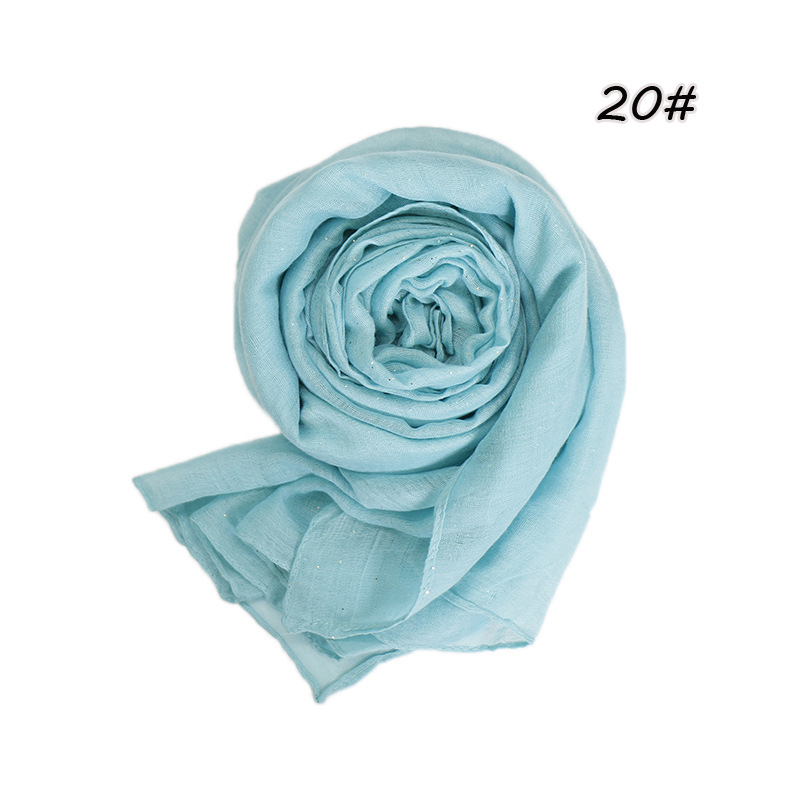 Femmes De Base Dame Style Simple Couleur Unie Voile Coton Lin Foulards display picture 2