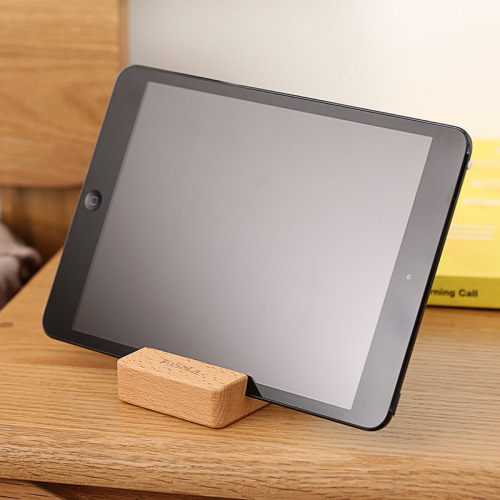 Japanese FaSoLa Lazy Double Slot Zelkova Wood Mobile Phone Stand Mobile Phone Holder Desktop Bedside Tablet iPad Stand 