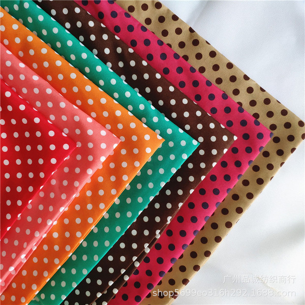 Polyester wave dot printed cloth peach skin velvet 0.6 dot printed…