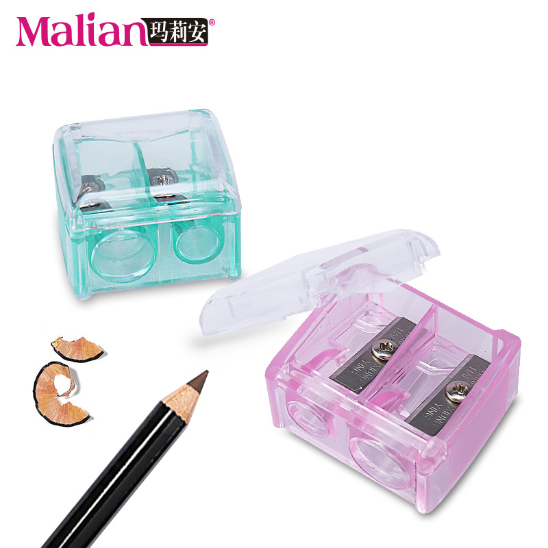 玛莉安双孔卷笔刀不锈钢ABS眉刀眉笔 唇线口红笔削笔器美妆工具|ms