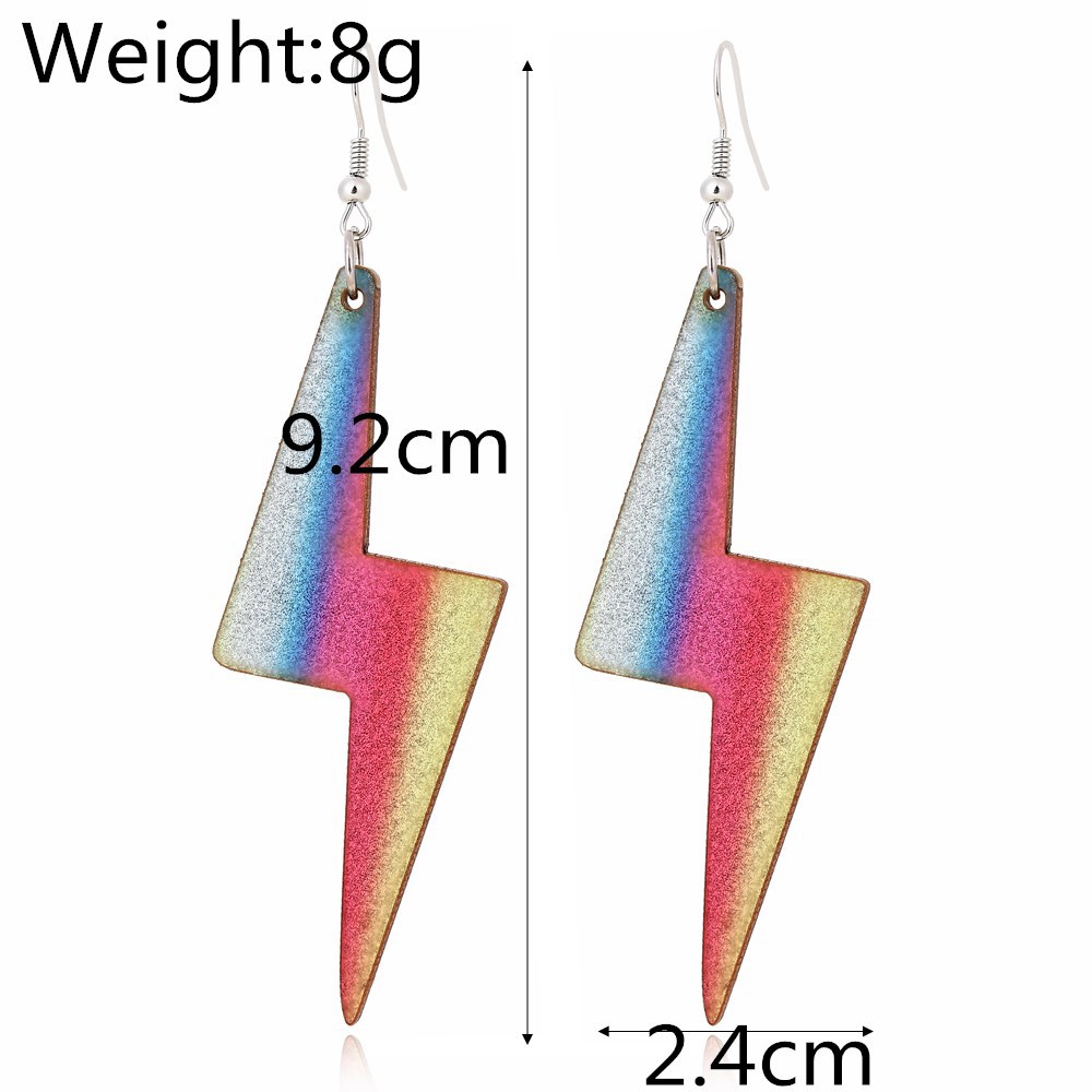 New Three-dimensional Color Lightning Earrings Exaggerated Acrylic Earrings Creative Fun Jewelry display picture 1