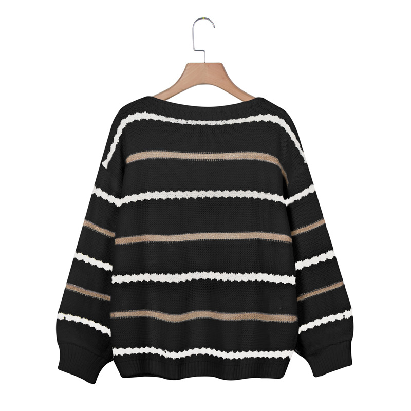 women s new products casual striped stitching sweater  NSLK11384