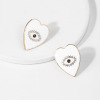 Earrings heart-shaped, European style, wide color palette