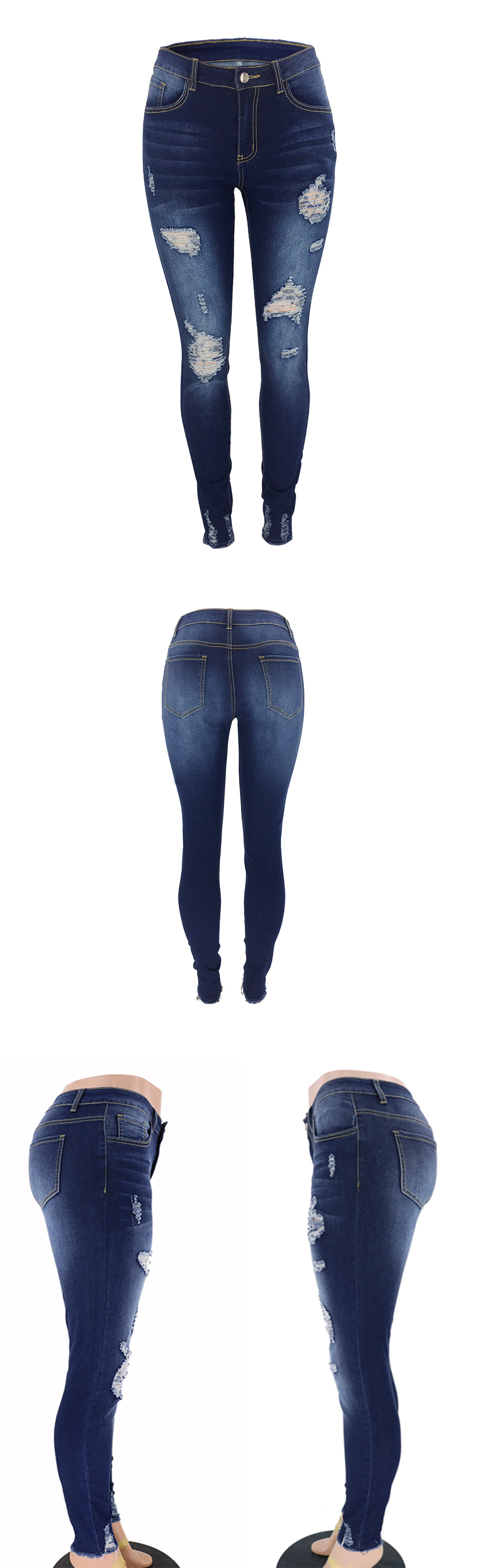 Vaqueros mujer jeans rotos pantalones denim para mujer casual_voghion.com