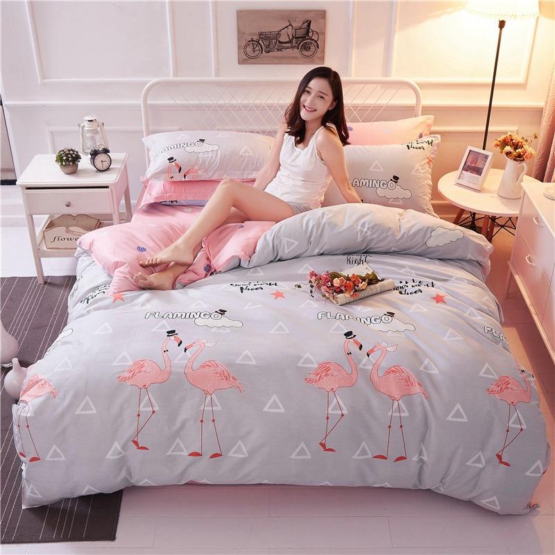 印花纯棉高密度四季款厂家批量直销全棉床上用品柔软四件套小清新|ru