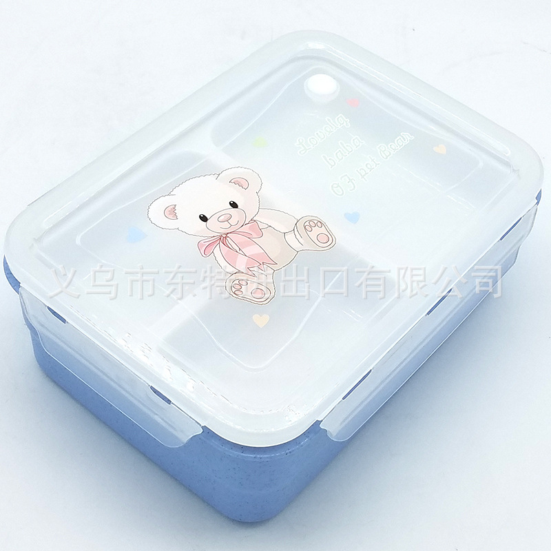 Factory direct sales lunch boxes, wheat straw compartments lunch boxes, picnic lunch boxes, sealed lunch boxes, square plastic lunch boxes detail image 5