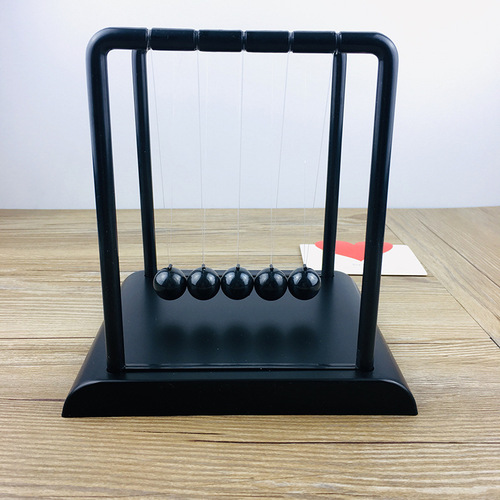 All black Newton pendulum ball, generous billiard ball, Newton's cradle physical model, creative home desktop decoration gift