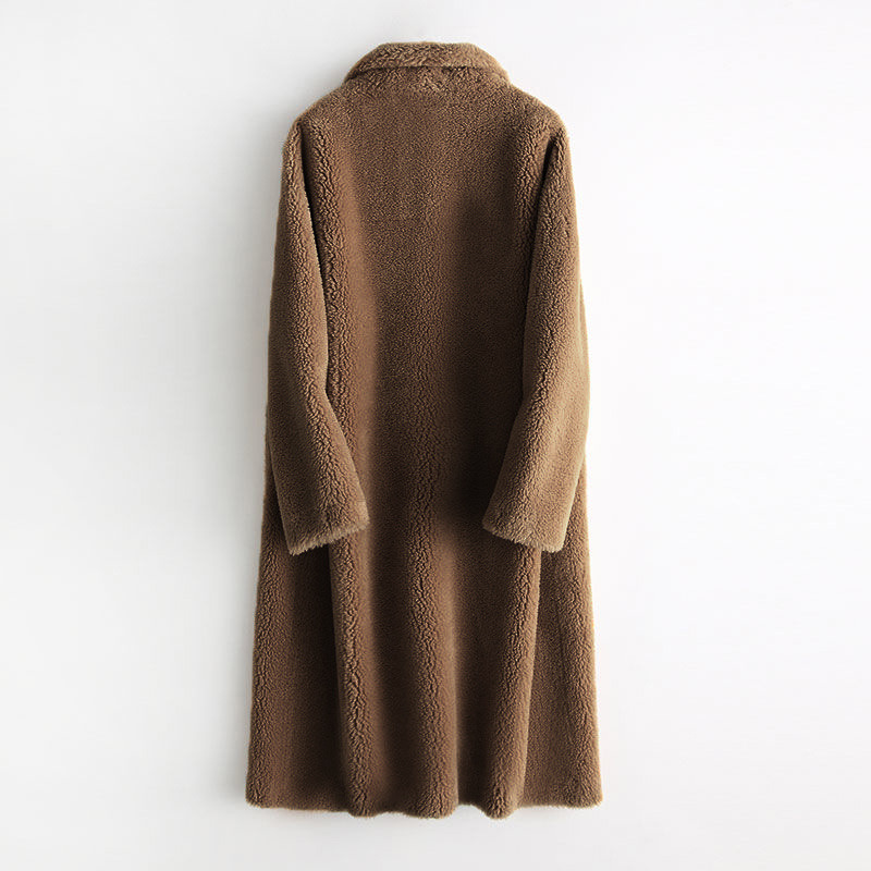 Women's Lambswool Fur Coat, Elegant Long Winter Jacket For Women_voghion.com