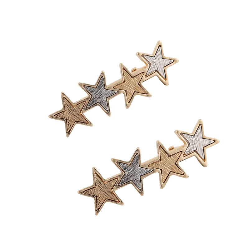 New Metal Five-pointed Star Duckbill Clip Bangs Clip Wholesale display picture 3