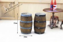 52DOLLHOUSE 微缩食玩场景模型 娃娃屋配件 迷你红酒桶 L130