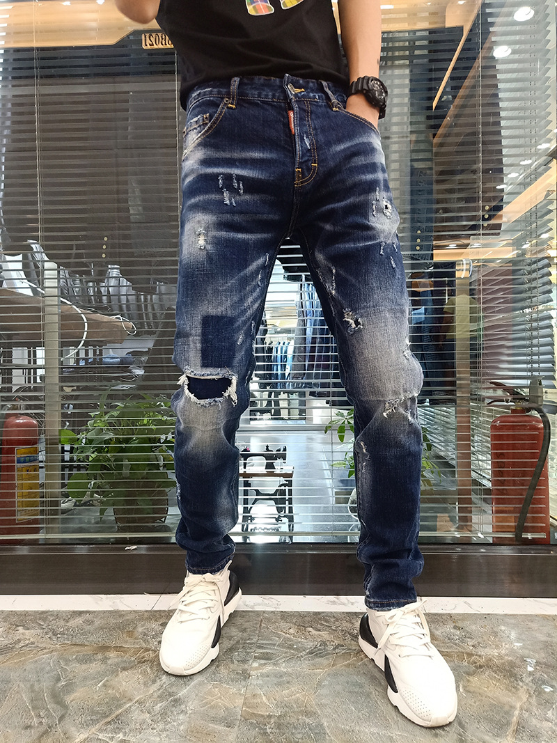 牛仔裤秋冬男士韩版牛仔裤弹力小脚裤修身型长裤休闲百搭男式裤子|ru