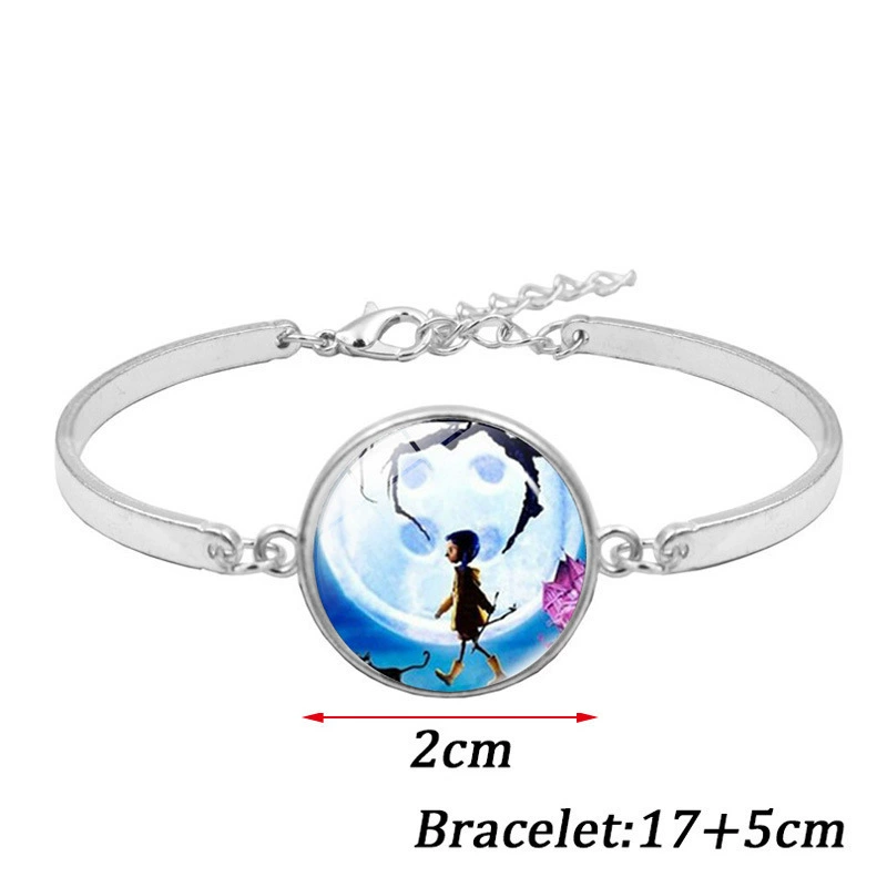 Набор серег и подвесок Ghost Mama Coraline Time Gem Necklace Silver Bracelet Earrings Jewelry Set Wholesale