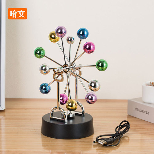 USB type/creative earth perpetual motion instrument ornaments automatic rotating celestial motion rocker Ferris wheel plastic crafts